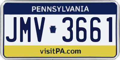 PA license plate JMV3661