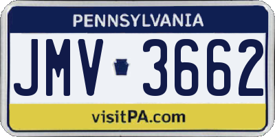 PA license plate JMV3662