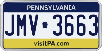 PA license plate JMV3663