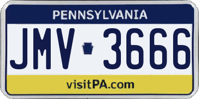 PA license plate JMV3666