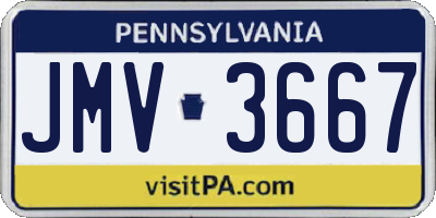 PA license plate JMV3667