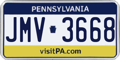 PA license plate JMV3668