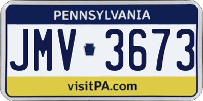 PA license plate JMV3673
