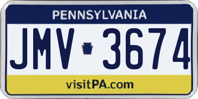 PA license plate JMV3674