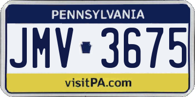 PA license plate JMV3675