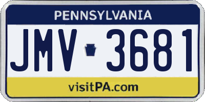 PA license plate JMV3681