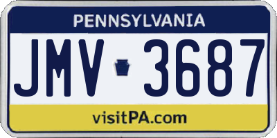 PA license plate JMV3687