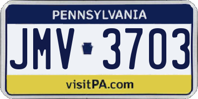PA license plate JMV3703