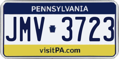 PA license plate JMV3723