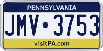 PA license plate JMV3753