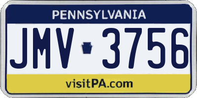 PA license plate JMV3756