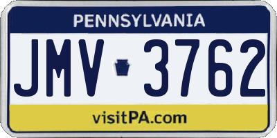 PA license plate JMV3762