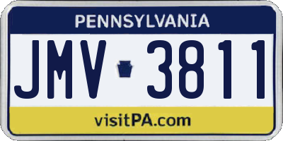 PA license plate JMV3811