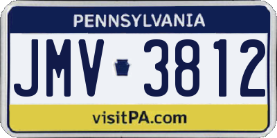 PA license plate JMV3812