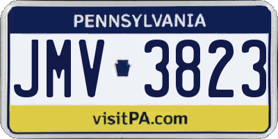 PA license plate JMV3823