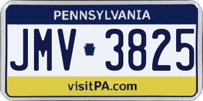 PA license plate JMV3825