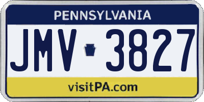 PA license plate JMV3827