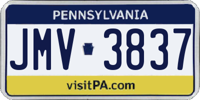 PA license plate JMV3837
