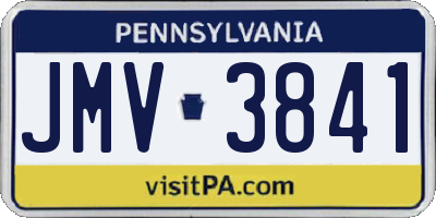 PA license plate JMV3841