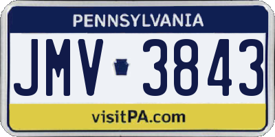 PA license plate JMV3843