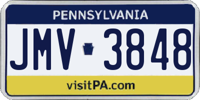 PA license plate JMV3848