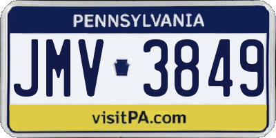 PA license plate JMV3849