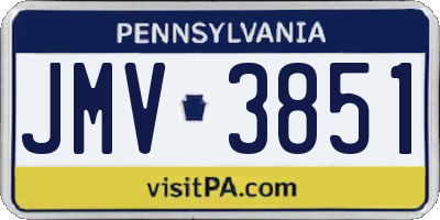 PA license plate JMV3851