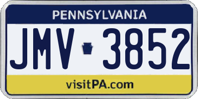 PA license plate JMV3852