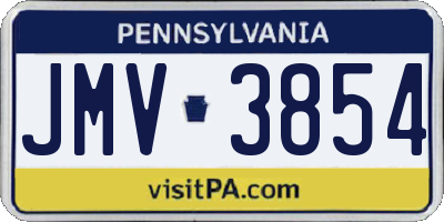 PA license plate JMV3854
