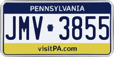 PA license plate JMV3855