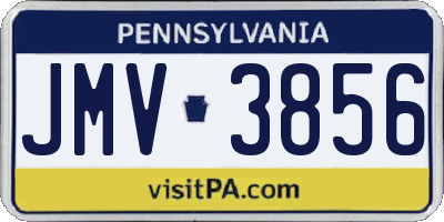 PA license plate JMV3856