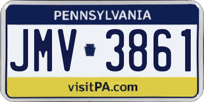 PA license plate JMV3861