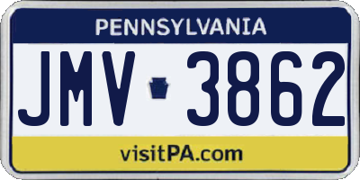 PA license plate JMV3862