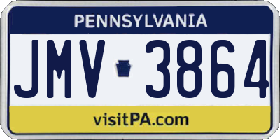 PA license plate JMV3864