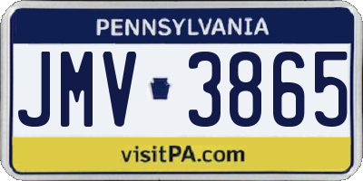 PA license plate JMV3865