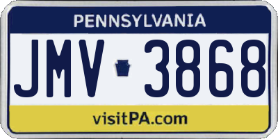 PA license plate JMV3868