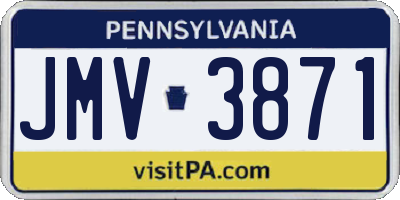 PA license plate JMV3871