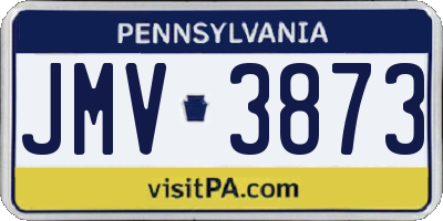 PA license plate JMV3873