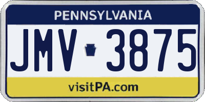PA license plate JMV3875