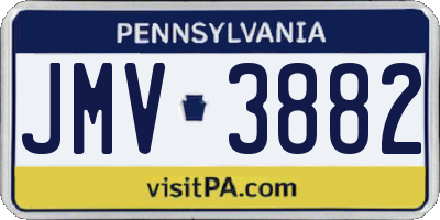 PA license plate JMV3882