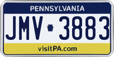 PA license plate JMV3883