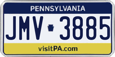 PA license plate JMV3885