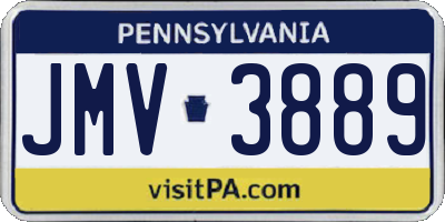 PA license plate JMV3889