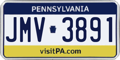 PA license plate JMV3891