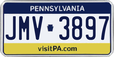 PA license plate JMV3897