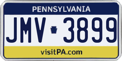 PA license plate JMV3899