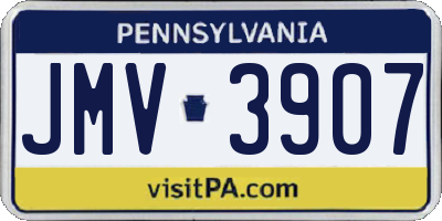 PA license plate JMV3907