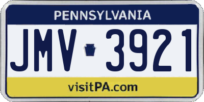 PA license plate JMV3921