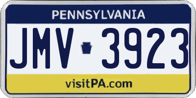 PA license plate JMV3923