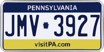 PA license plate JMV3927
